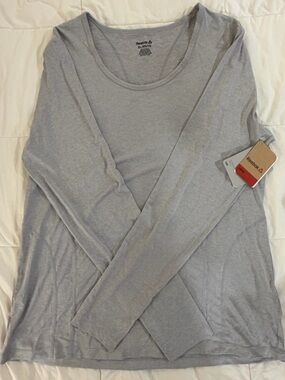 Reebok Heather Gray Long Sleeve Crew Tee